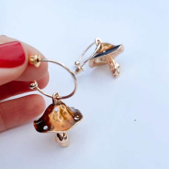 Free People Jewelry - Mushroom hoop earrings A5
